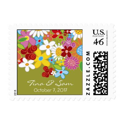 Spring Flowers Save-the-Date / Announcement / RSVP Stamps by fat_fa_tin