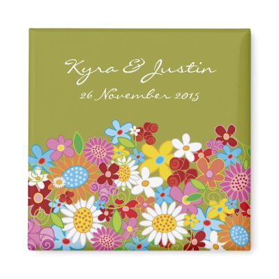 Spring Flowers Save-the-Date / Gift Magnet by fat_fa_tin