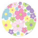 Spring Flowers Round Stickers