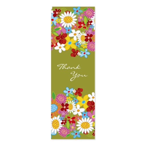 Spring Flowers Thank You / Gift Tag / Announcement Business Card Templates (back side)