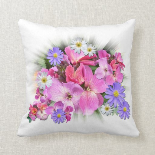 Spring Flowers ~ Throw Pillow Zazzle