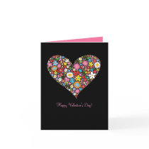 Spring Flowers Valentine Heart Gift Love Card