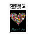 Spring Flowers Valentine Heart Invitation Stamp