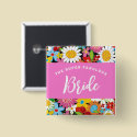 Spring Flowers Wedding Custom Name Tag / Button