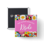 Spring Flowers Wedding Custom Name Tag / Button