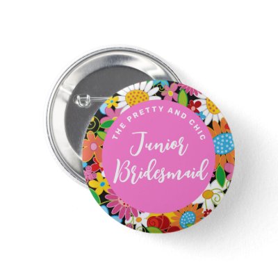 Spring Flowers Wedding Custom Name Tag / Button 2