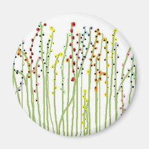 "SPRING FLOWERS" White Collection Magnets