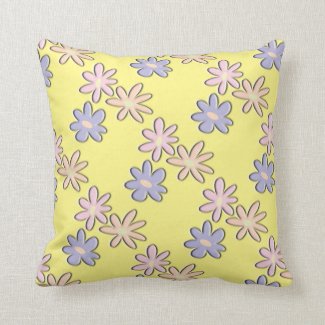 Spring Flowers Yellow Pillow