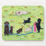 Spring Fun Labradors Painting Mouse Pads
