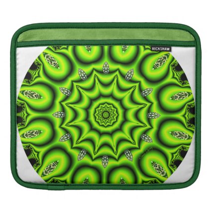 Spring Garden Mandala, Bright Abstract Lime Sleeves For iPads