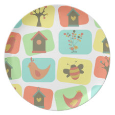 Spring Garden of Squares Plate