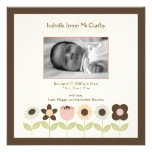 Spring Garden Photo Birth Announcement invitations