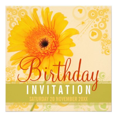 Spring Garden Sunshine Birthday Party Invitation