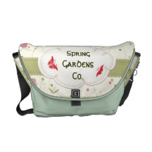 Spring Gardens Label   Messenger Bag