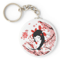 Spring Geisha keychain keychains