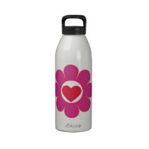 Spring Girl Flower Power With Heart Water Bottle water bottles