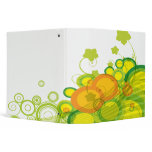 spring grass circle flowers notebook 3 ring binder