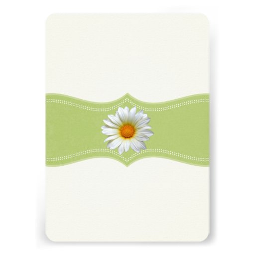 Spring Green and White Gazania Wedding Shower Announcements