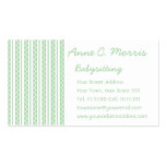 Spring Green and White Zig Zag Stripes Business Card Templates