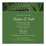 Spring green fern leaves bridal shower wedding personalized announcement