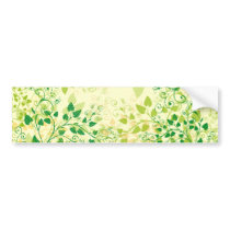 Spring Green Floral bumper sticker