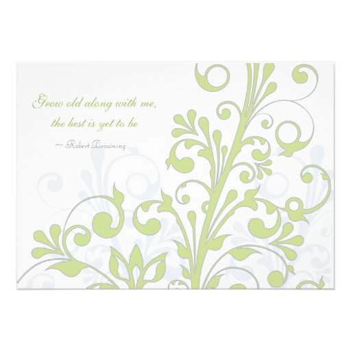 Spring Green, Grey, & White Wedding Invitation