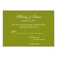 Spring green leaves wedding RSVP cards. Custom Invitations