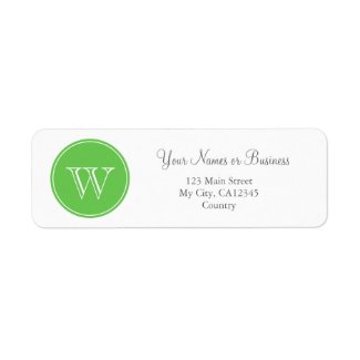 Spring green monogram custom personalized custom return address label