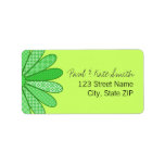 Spring Green Plaid Flower labels