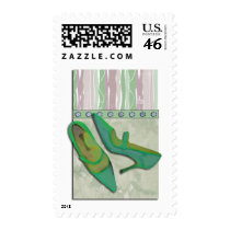 Spring Green Stripes and Rivets postage