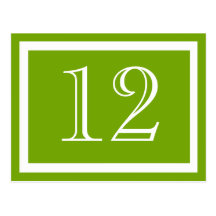Spring Green Table Number Cards Postcards