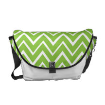 Spring green whimsical zigzag chevron pattern messenger bags