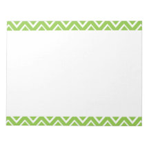 Spring green whimsical zigzag chevron pattern notepad