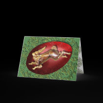 Spring Hare & Red Egg Card cards