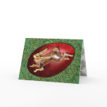 Spring Hare & Red Egg Card