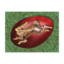 Spring Hare & Red Egg Postcard
