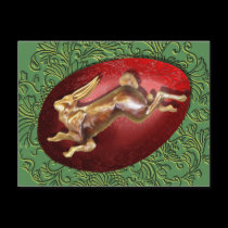 Spring Hare & Red Egg Postcard