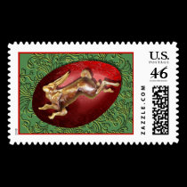 Spring Hare & Red Egg Stamp stamps