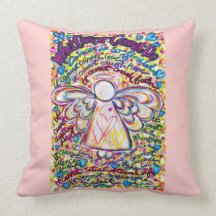 Spring Hearts Cancer Angel Decorative Throw Pillow
