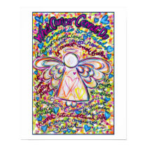 Spring Hearts Cancer Angel Print (White Edge) by donnabellasangels Spring Hearts Cancer Angel Print (White Edge)
