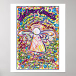 Spring Hearts Cancer Angel Print (White Edge)