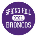 Spring Hill - Broncos - High - Spring Hill Kansas Round Stickers