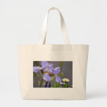 Spring Iris and Daisy Flowers Canvas Bag
