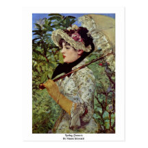 Spring (Jeanne) By Manet Edouard Postcards