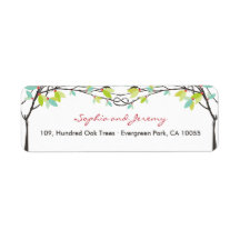 Spring Knotted Love Trees Wedding Address Labels