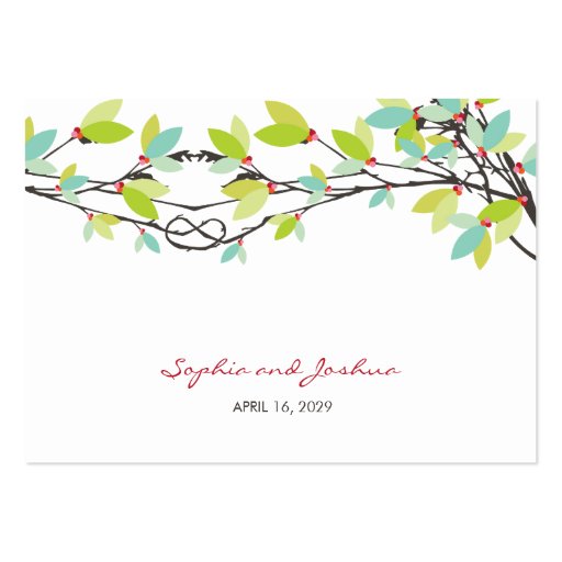 Spring Knotted Love Trees Wedding Place Card Business Card Templates (back side)