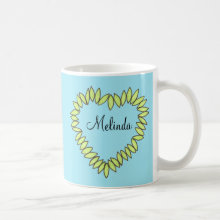 Spring Leaf Heart Basic White Mug