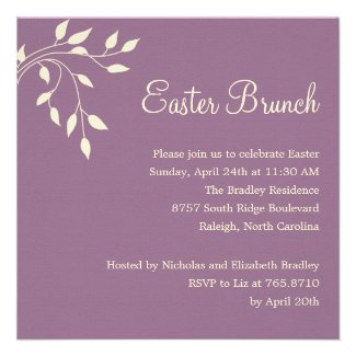 Spring Leaves Easter Party Invitation