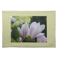 spring light purple magnolia flowers place mats