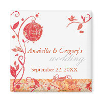 Spring Love Birds Cage Wedding Save the Date Fridge Magnet